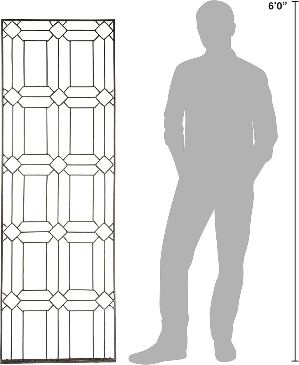 H Potter Outdoor Metal Wall Decor or Trellis for Climbing Plants Art Garden Panel Roses Vines Privacy Includes Brackets for Hanging GAR258W1