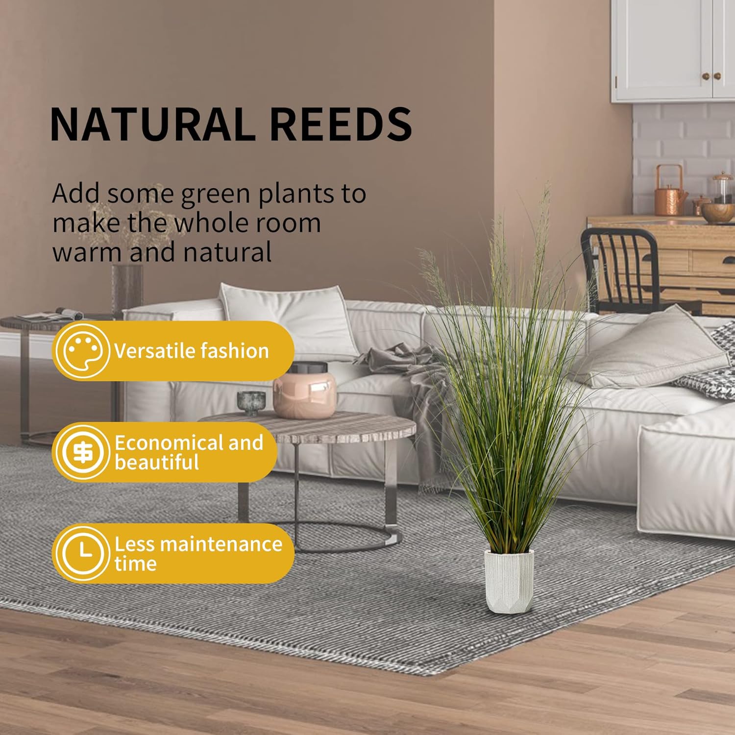 Artificial Plant 5ft Tall Artificial Grass Plant,Faux Plants Indoor Home Decorative Artificial Plants & Flowers in Pot Fake Plant, House Plant Indoor
