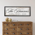 AWESOMETIK Personalized FAMILY NAME Sign Canvas THANKFUL • LOVED • HAPPY • BLESSED Custom Sign, Home Sign, Cabin Sign, Basement Sign, Home Bar Decor