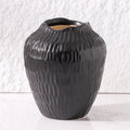 7.8 Inch Black Ceramic Vase - Modern Minimalist Round Vase for Centerpiece, Farmhouse, Living Room-Handcrafted Decorative Design for Dried Flowers, Plants, Home Decor, Rustic & Vintage Styles