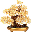 Feng Shui Money Tree Large Crystal Quartz Lucky Tree Gem Tree for Office Home Feng Shui Decoration for Wealth/Fortune and Luck (Citrine)