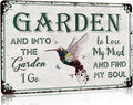 Bestylez Gardening Gifts Vintage Gardening Signs Into The Garden To Lose My Mind Tin Sign for Home Garden Greenhouse Living Room Bedroom Yard Cottage Outdoor Decor 8X12 Inch (3358)