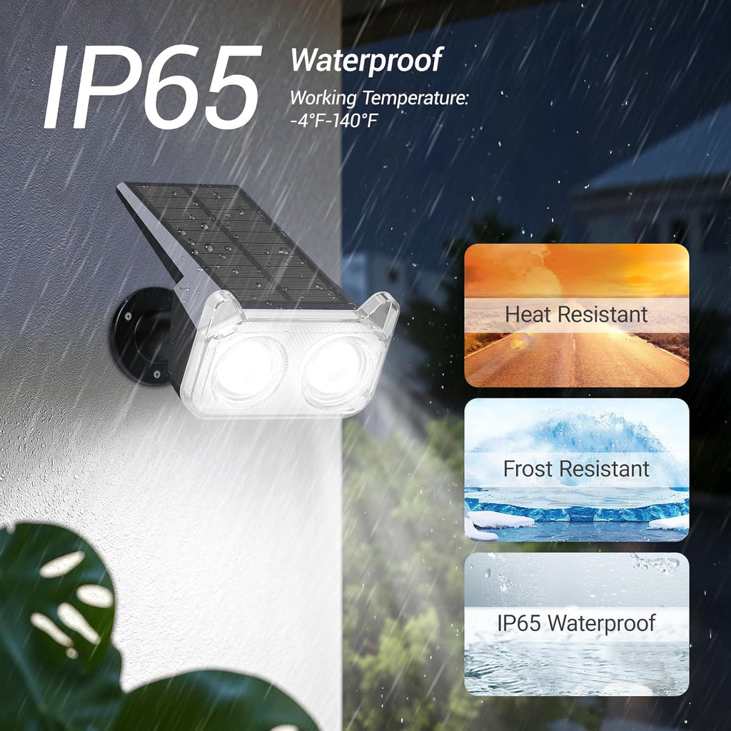 Solar Lights Outdoor Waterproof, Auto ON/Off Solar Spot Lights Outdoor, Dusk to Dawn Spotlights, Adjustable Landscape Lighting for Yard Tree Path Garden, Cool White, 6 Pack