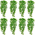 Fake Hanging Plants Vines(8pcs) for Room Decor, Artificial Ivy Greenery Garlands for Home Bedroom Living Aesthetic Kitchen Office Wall Patio Bookshelf,Indoor,Outdoor Farmhouse Decorations(No Basket)