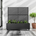 Casaphoria Metal Raised Garden Bed with Trellis and Wheels, 47"x47"x16" Planter Box for Climbing Plants, Vegetables & Vines, Features Drainage Holes and Privacy Screen (Black-Parallel)