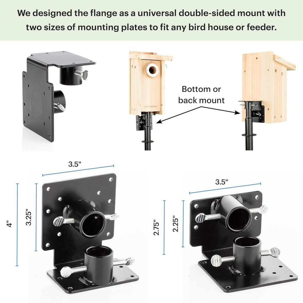 WHITEHORSE Bird House Pole Mount- A Professional Bird Feeder Pole for Outside - Very Sturdy Against Strong Winds - 7’ Tall Bird House Poles for Outdoors - Pole for Bird Feeders - Bluebird House Pole