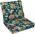 LVTXIII Outdoor/Indoor Deep Seat Cushion Patio Seat and Back Cushion Set All-Weather Replacement Chair Cushion for Wicker Chairs and Garden Furniture Decoration, 24"x24"x4", Peacock Blue