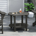 Small Outdoor Side Tables Modern 2-Tier Adirondack Table Rustic End Table HDPE Storage Shelf Industrial Corner Rectangle Coffee Table for Patio Garden Balcony Backyard Pool Farmhouse Home Grey
