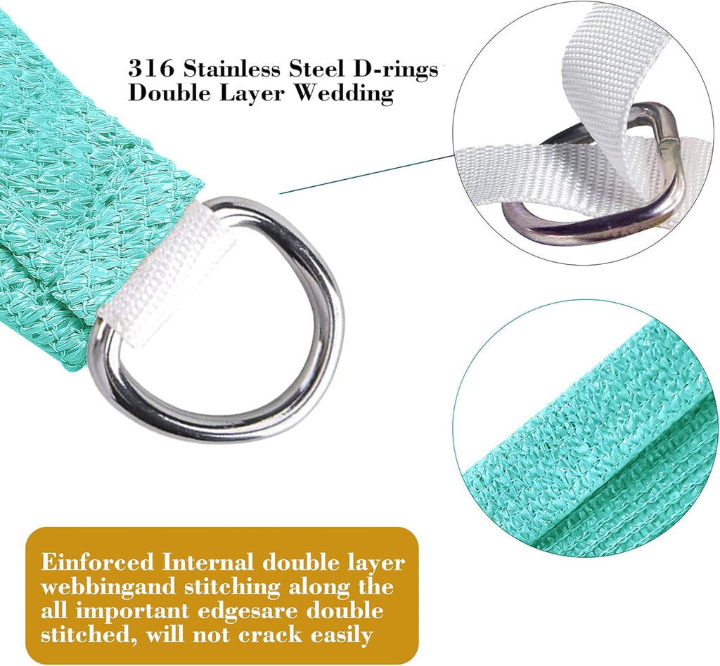 8' x 21' Turquoise Rectangle Sun Shade Sail SSP1212 Canopy Durable Fabric UV Block Awning,We Make Custom Orders