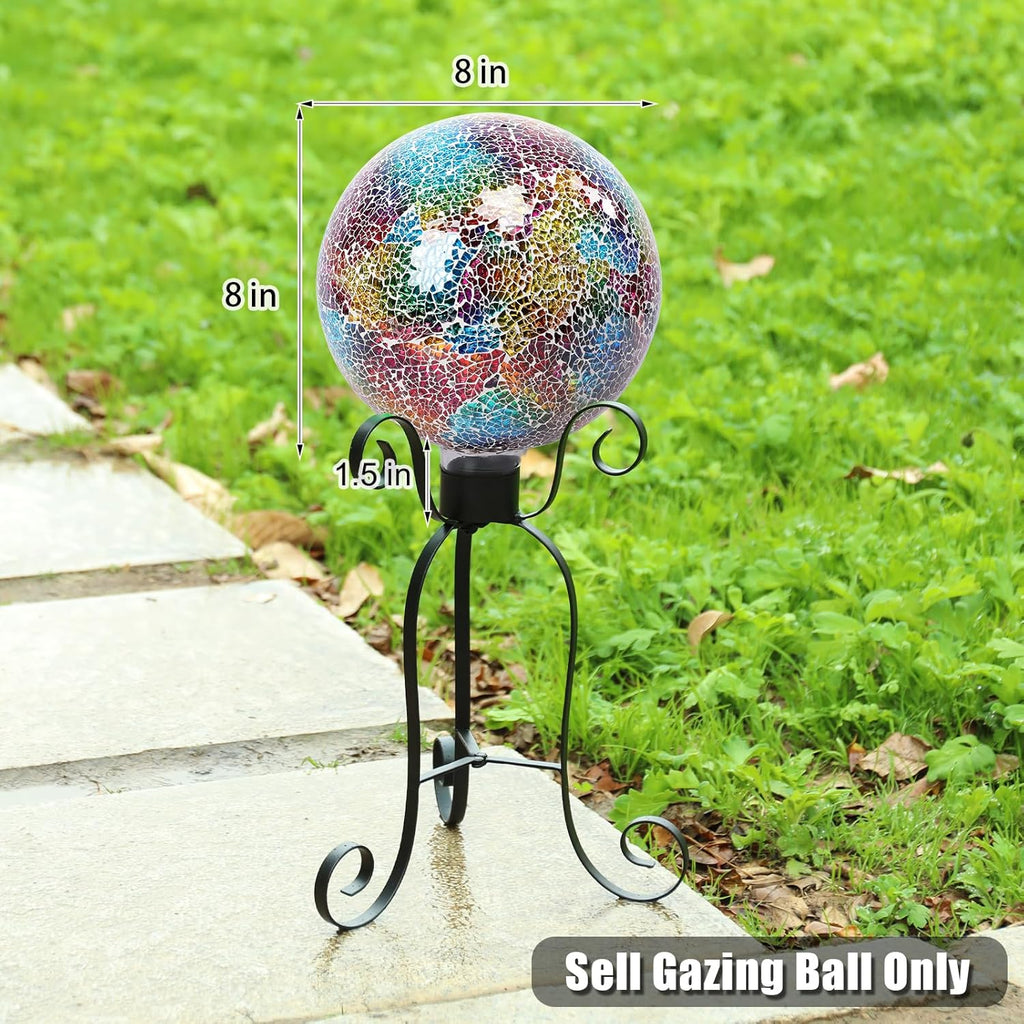 VCUTEKA Gazing Ball, 8" Glass Gazing Balls Sphere for Garden Lawn Outdoor Ornament Yard Decorative