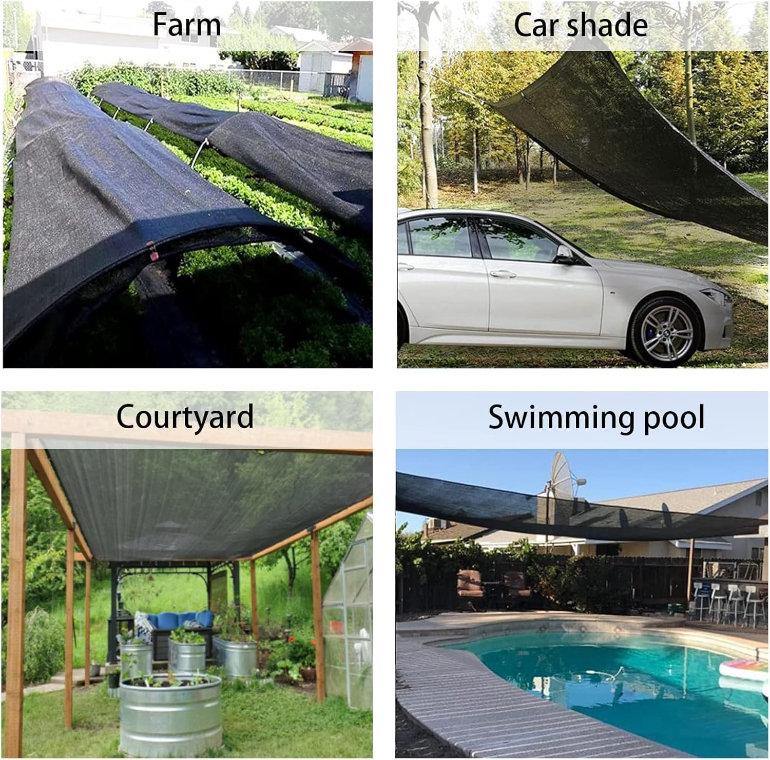 LOVE STORY 8x10FT 55% Black Shade Cloth Sun Shade Net with Grommets Sunblock Net Mesh Tarp for Garden,Plants Cover,Greenhouse and Patio