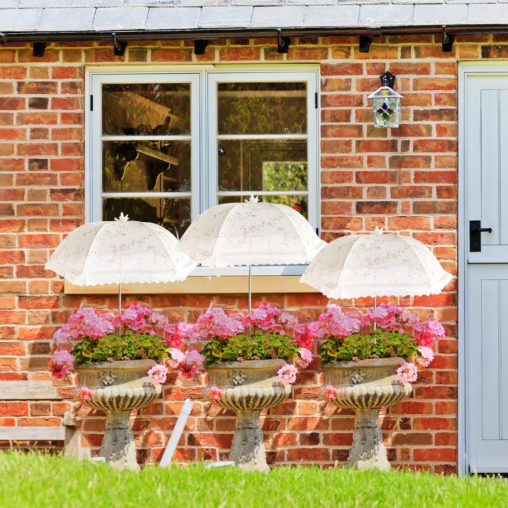 TIMSO Adjustable 3 Pack Plant Shade Umbrella for Outdoor Garden - Sun Protection Cloth & Umbrella for Plants, Potted Plants, and Garden Beds