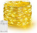 Dazzle Bright Fairy Lights Battery Operated, 20 FT 60 LED Silver Wire Waterproof Battery Operated String Lights, Christmas Decorations for Indoor Outdoor Bedroom Yard Party Decor, Warm White