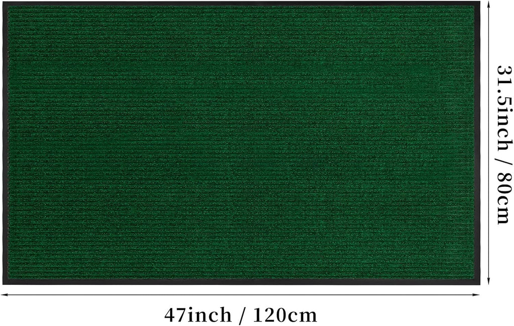 Profile Rubber Door Mat, 47x31inch, Heavy Duty, Entrance Doormat, Indoor and Outdoor, Waterproof, Easy Clean Shoe Scraper, Home Rug Welcome Mats for Entryway, Patio, Porch, Green