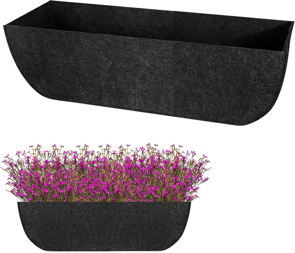 1-Pack 30in Planter Liners - Breathable Felt Hanging Basket and Window Box Liners - Prevent Root Suffocation and Bird Damage - Black