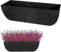 1-Pack 30in Planter Liners - Breathable Felt Hanging Basket and Window Box Liners - Prevent Root Suffocation and Bird Damage - Black