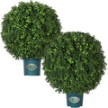 QIANYUN Artificial Plants Outdoor-14Inch Fake Plants Faux Boxwood Plants Outdoor- UV Resistant Shrub for Outdoor/Indoor Decor, Perfect for Porch, Garden, and Backyard