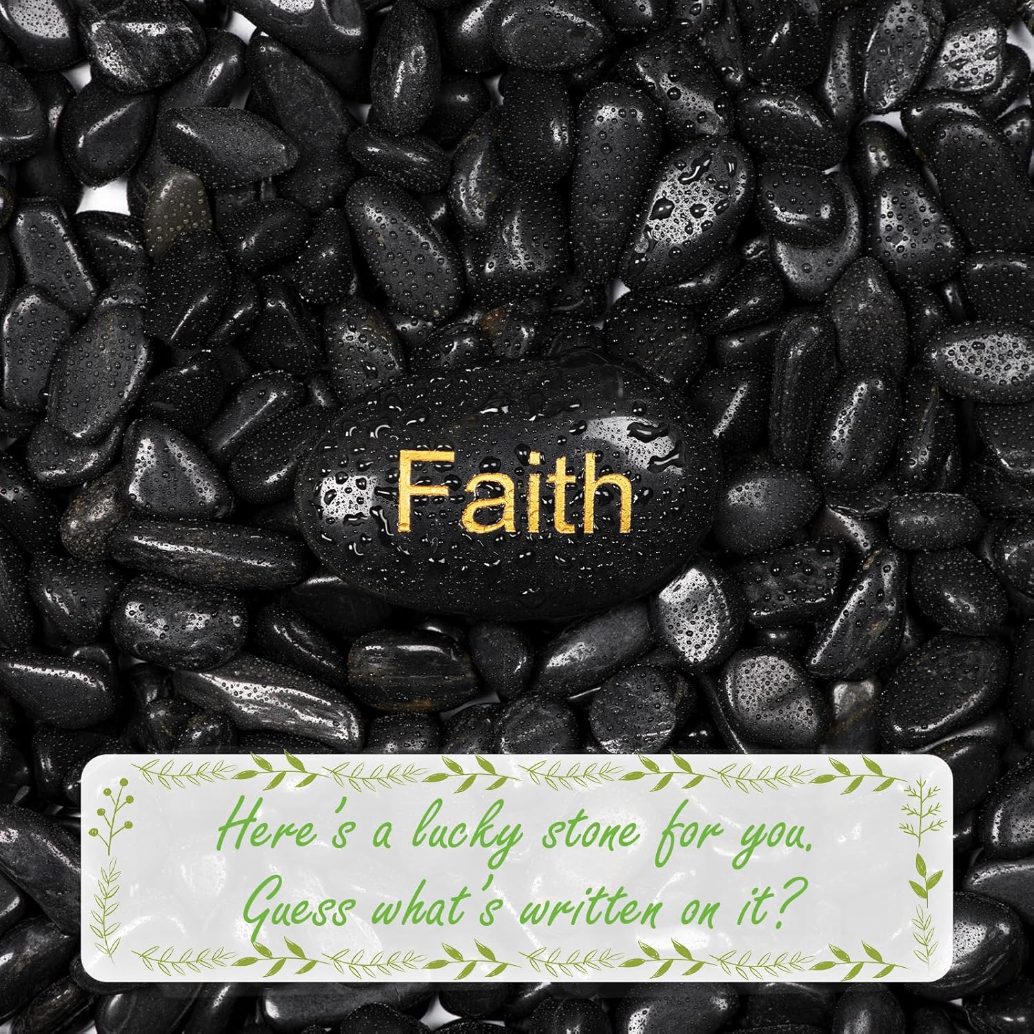 5lbs Black Natural River Rocks, High-Polished Pebbles for Plants Garden, 0.3-0.8 inch Decorative Stones, Ideal for Fish Tank, Vases, Home Decor and Garden Landscaping,Black