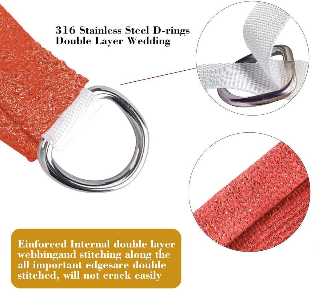 9' x 20' Red Rectangle Sun Shade Sail SSP1212 Canopy Durable Fabric UV Block Awning,We Make Custom Orders
