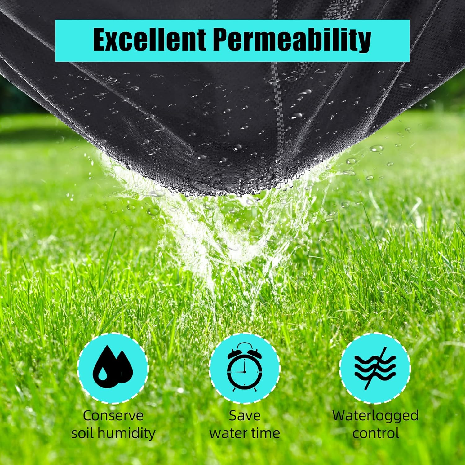 Broadfashion 4ft x 250ft Premium Weed Barrier Landscape Fabric, 5oz Heavy Duty, Weed Control Fabric, High Permeability Good for Flower Bed, Driveway Fabric Ground Cover