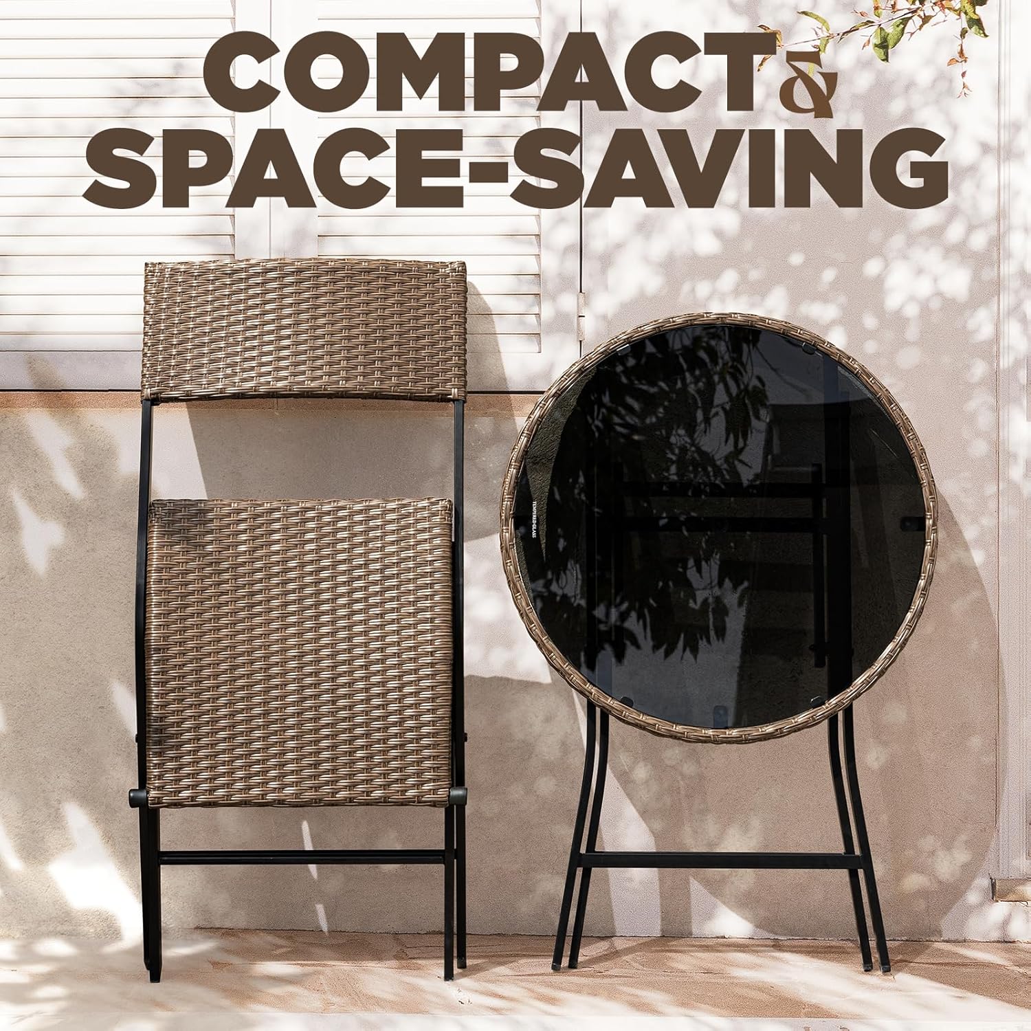 IDZO Metal Wicker Bistro Set with Round Table