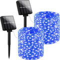 Brightever Outdoor Solar String Lights Waterproof, 2-Pack Total 80FT 200LED Solar Fairy Lights for Outside with 8 Lighting Modes, Solar Twinkle Lights for Yard, Christmas, Party (Blue)