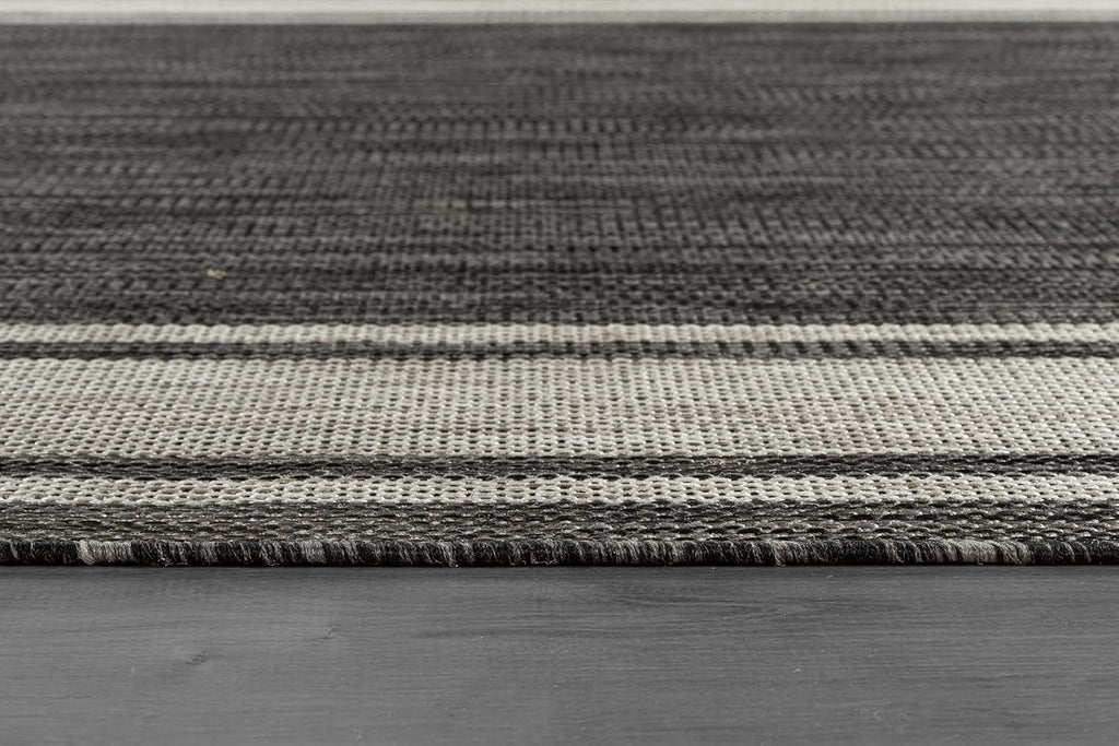 Beverly Rug Outdoor Rug 8x10 Modern Bordered Area Rugs for Indoor and Outdoor Patio Deck Porch Garden Waterproof Weather Sun Resistant Washable Outside Carpet (8 x 10 Dark Gray)