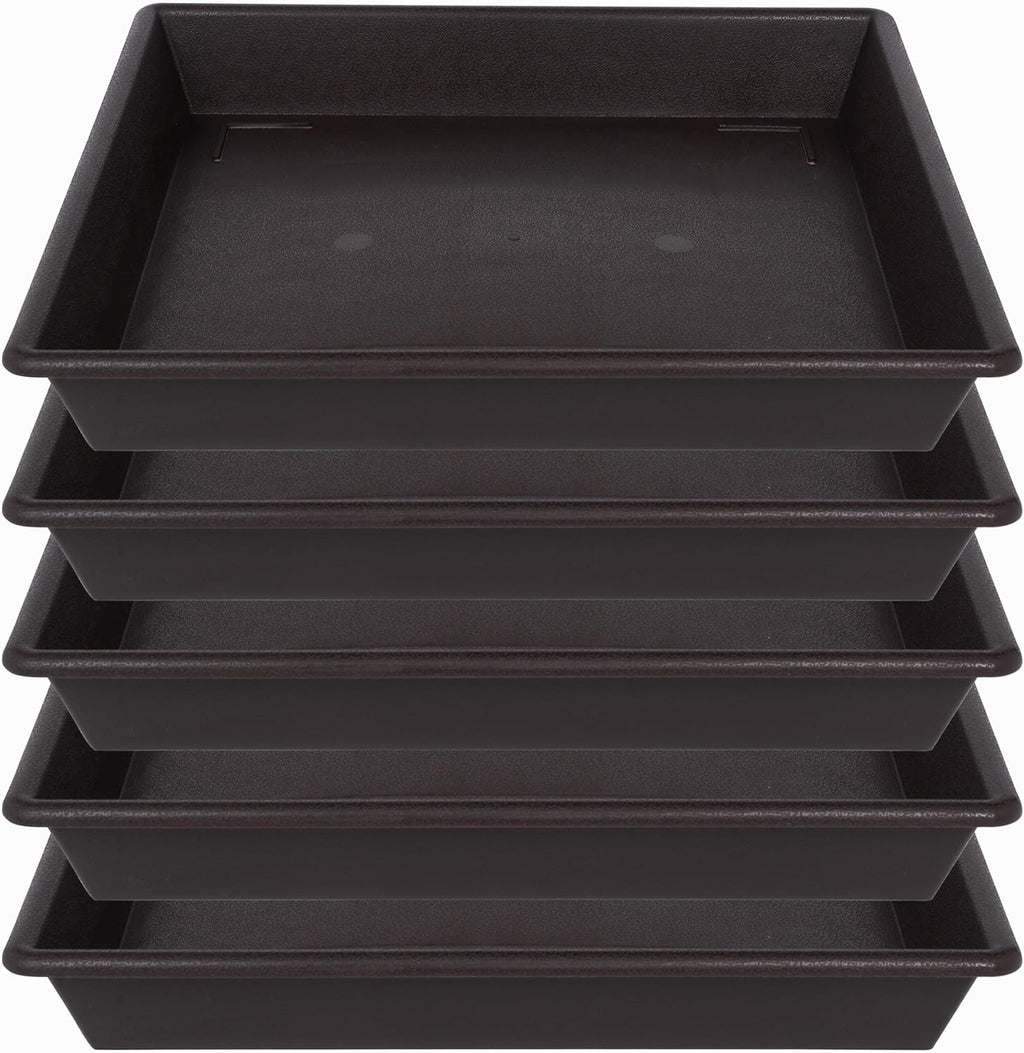 Square Plant Saucer 14 Inch 5 Pack，Plant Stand Plant Trays for Pots Heavy Duty Plastic Plant Saucers for Indoors Outdoors, Flower Pot No Holes Plant Lover Gardening Gifts