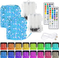 Dazzle Bright Color Changing Fairy Lights Battery Operated, 2 Pack Total 40FT 120LED Silver Copper Wire RGB String Lights with Remote, Waterproof Christmas Decorations for Indoor Outdoor Party Decor