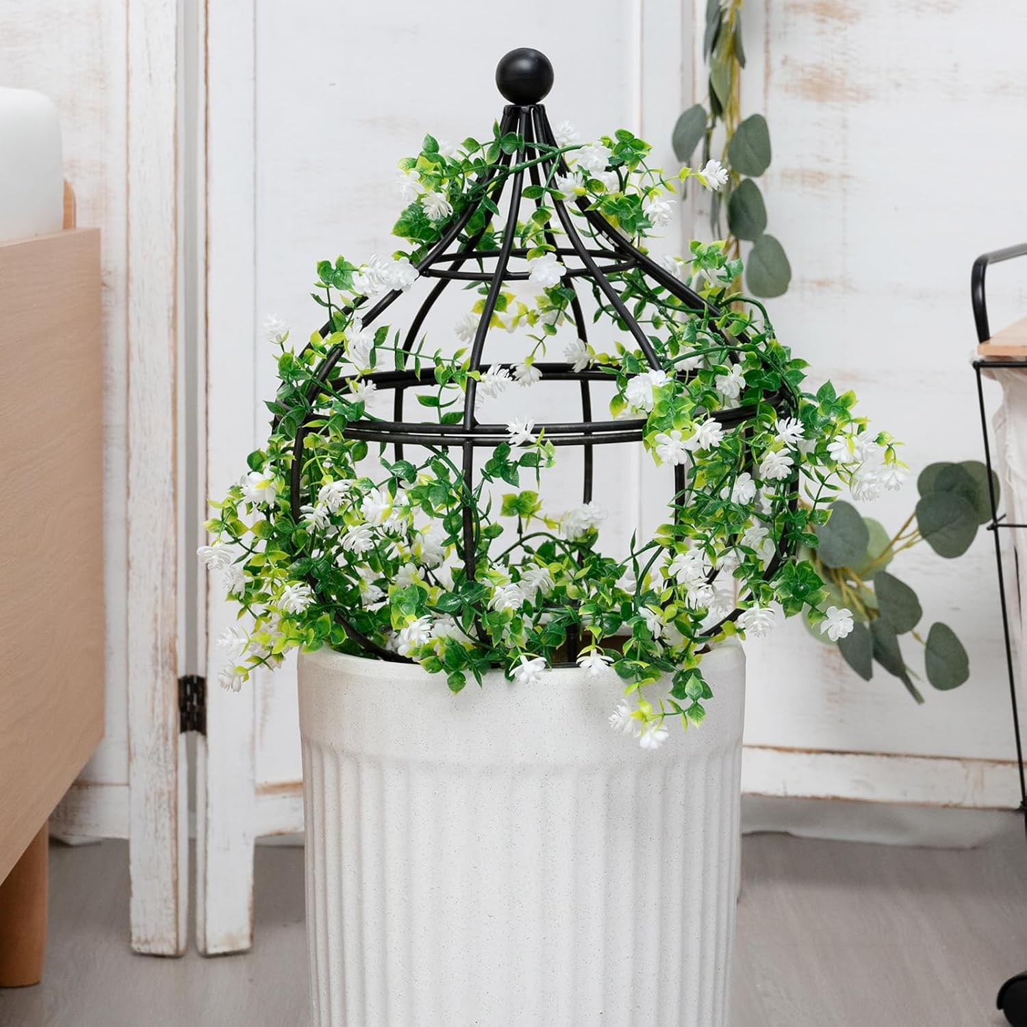 Sturdy Metal Garden Obelisk Trellis for Climbing Plants - 12" x 8.1" Versatile Support for Roses, Topiaries & Houseplants - Easy to Assemble, Durable & Decorative for Indoor/Outdoor Displays
