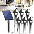 T-SUNUS Halloween Solar Garden Spotlight Outdoor 6-in-1 White Landscape Spot Lights IP65 Waterproof Separated Panel Dusk to Dawn 6000K Spotlights for Christmas Tree Yard Driveway Pathway Porch Walkway