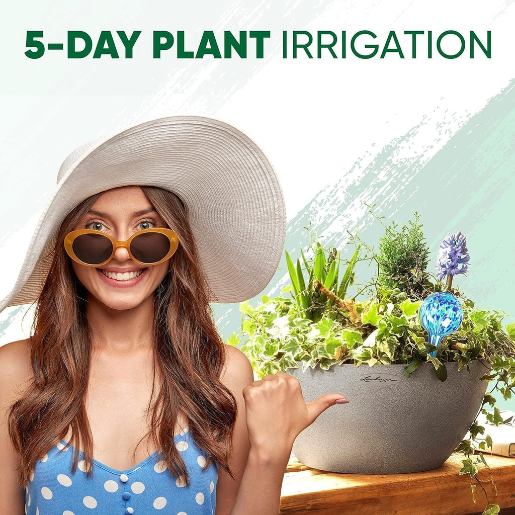 Plant Watering Globes Set of 4 - Small Self Watering Globes for Indoor & Outdoor Plants - Multicolored, Automatic, Glass Watering Bulbs for Daily Use, Plant Watering Devices