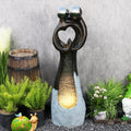 Couple Standing Fountains 45 Inch Graceful Hugging Water Fountain Design Indoor Zen Waterfall Fountain with LED Lights Perfect for Gardens, Indoor Decor Ideal for Couples and Home Decor Lovers