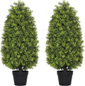 3ft Artificial Boxwood Topiary Trees (Set of 2) - UV Resistant Faux Plants for Outdoor/Indoor, Realistic 36in Fake Bushes and Shrubs for Front Porch, Planter, Patio - Low Maintenance & Evergreen