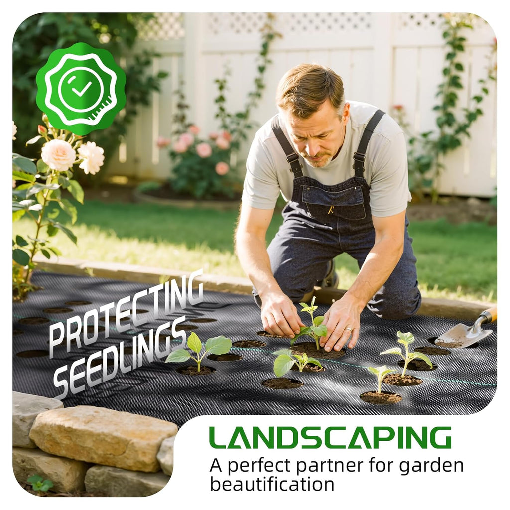 Land Guard 4ft x 300ft Weed Barrier Fabric Heavy Dusty, Ground Cover, Weed Mat, Woven Landscape Fabric for Garden, Lawn and Outdoor Project