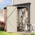 6x4 FT Lean to Shed, Outdoor Metal Storage Shed, Utility Steel Tool Shed with Lockable Door for Bike, Garden, Backyard, Patio, Lawn