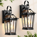 VIANIS Dusk to Dawn Outdoor Wall Lighting, Exterior Light Fixture Wall Mount for House Front Porch Light, Black Anti-Rust Aluminium Modern Outside Coach Lantern with Tempered Glass Shade for Garage