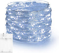 Dazzle Bright Fairy Lights Battery Operated, 20 FT 60 LED Silver Wire Waterproof Battery Operated String Lights, Christmas Decorations for Indoor Outdoor Bedroom Yard Decor, White