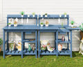 SERWALL Potting Table Set of 2 for Outside All Weather Use- Blue