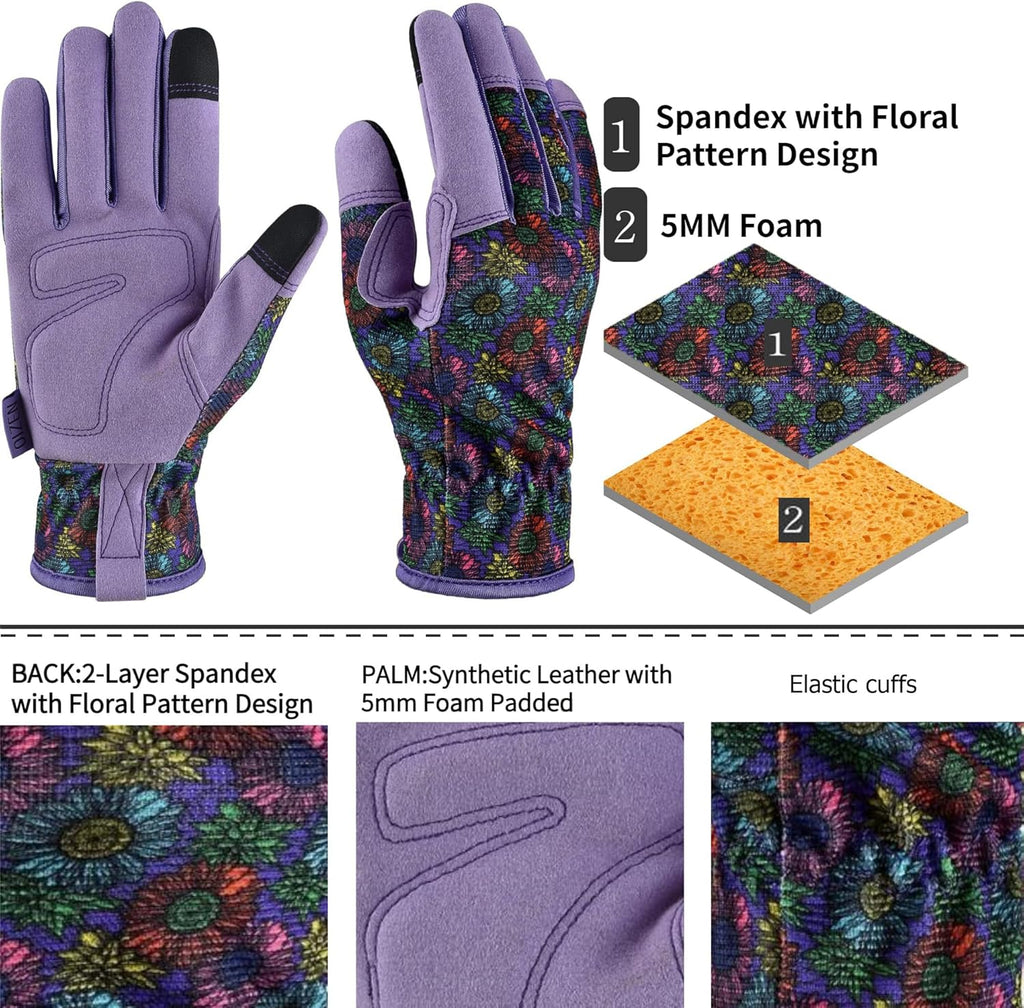 Gardening Gloves for Women and Men,Garden Gloves with Touch Screen, Thorn Proof Puncture Resistant Working Gloves, Gardening Gifts for Women, Size Large
