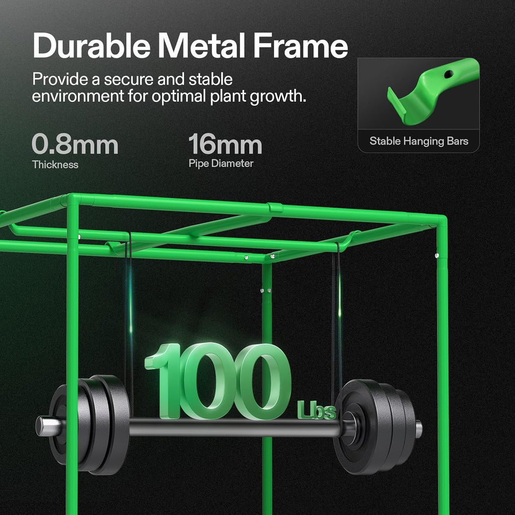 VIVOSUN S276 32"x32"x63" Grow Tent, High Reflective Mylar with Observation Window and Floor Tray for Hydroponics Indoor Plant for VS1500