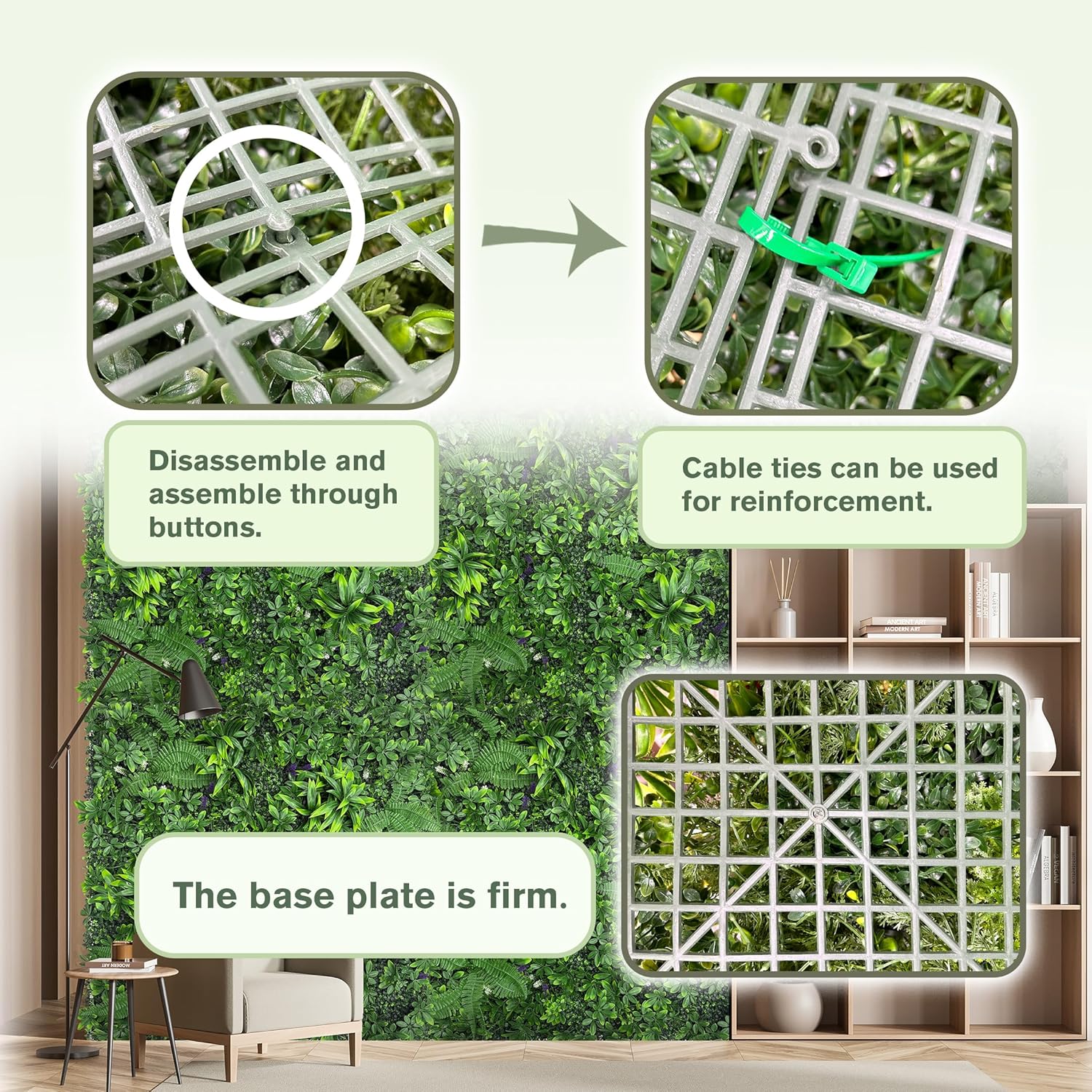 Artificial Green Boxwood Grass Wall Roll: 48"x128"(43 SQFT) UV Protected Ivy Privacy Hedge Fence Screen for Chain Link Fences Panel Indoor,Outdoor Patio Balcony & Garden