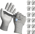 Schwer 12 Pairs ANSI A5 Cut Resistant Work Gloves, Cut Proof Gloves with PU Coating, Used for Metal Fabrication, WoodWorking, Construction, Non Slip, Durable, M, CR3088