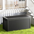 Extra-Large 320 Gallon Outdoor Storage Bin - Waterproof Resin Deck Box for Pool, Patio & Garden, Lockable Outdoor Deck Box for Cushions & Tools, UV-Resistant, Jet Black