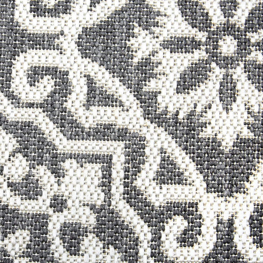 Nicole Miller New York Patio Country Julia Transitional Geometric Indoor/Outdoor Area Rug, Black/Grey, 5'2"x7'2"