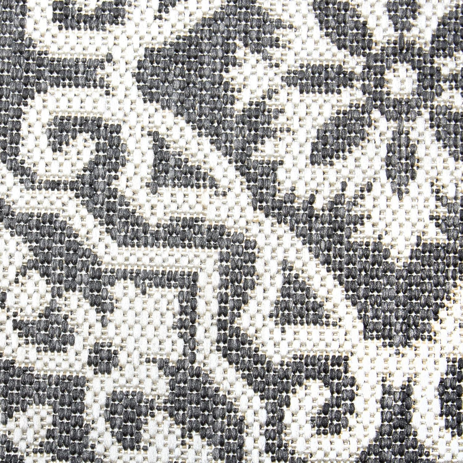 Nicole Miller New York Patio Country Julia Transitional Geometric Indoor/Outdoor Area Rug, Black/Grey, 5'2"x7'2"