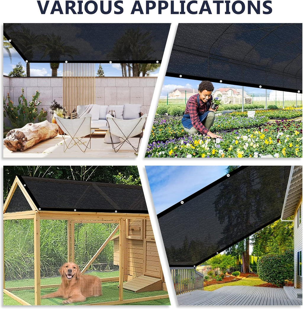 VICLLAX 30% Shade Cloth, 19x24FT Durable Black Mesh Trap with Every 3 FT Grommet, Sun Shade Fabric Netting for for Plants Cover, Greenhouse, Chicken Coop, Barn Kennel, Garden Patio