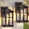Anti-Rust Dusk to Dawn Outside Lights, 2-Pack Oil Rubbed Bronze Exterior Lighting Fixtures, Easy-to-Install Waterproof Modern Outdoor Wall Light for Porch, Garage, Front Door