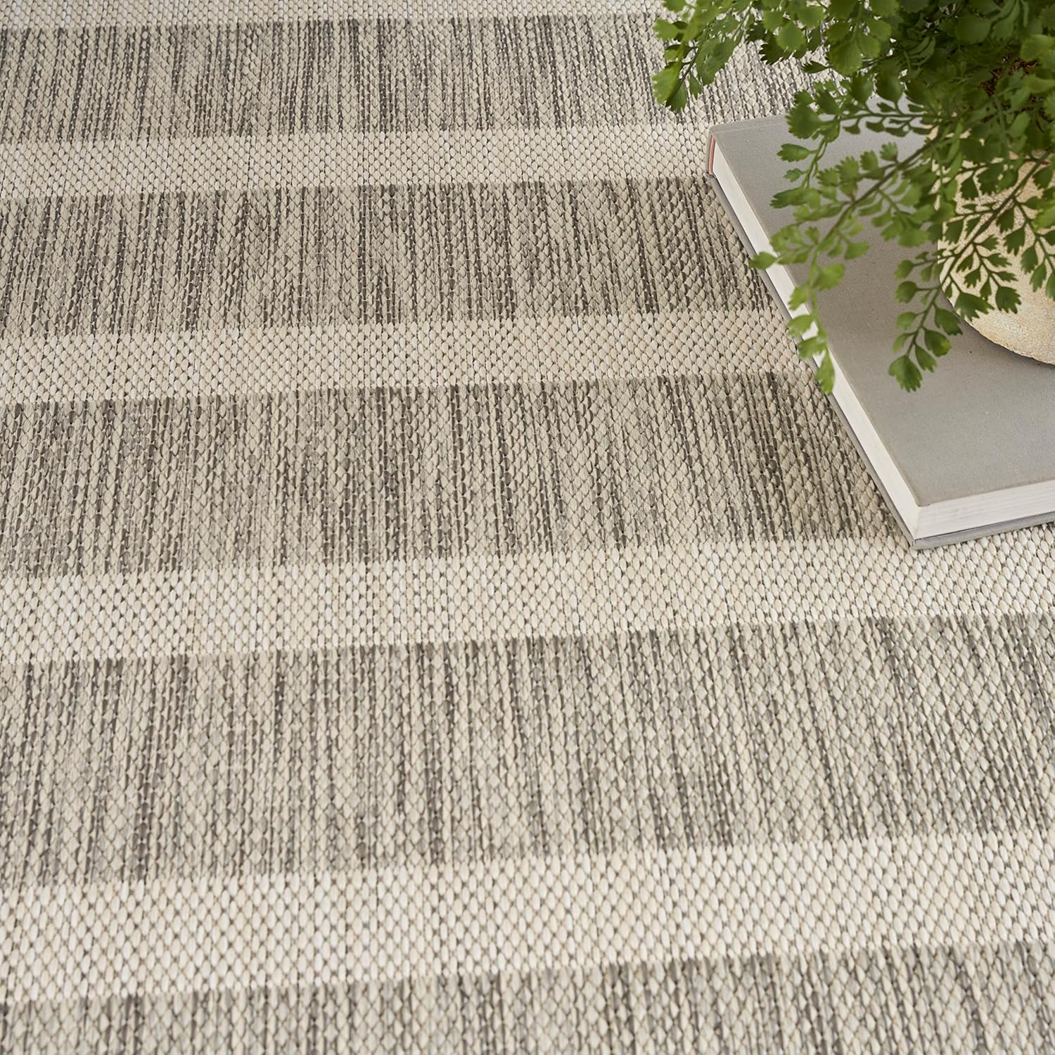 Nourison Home Positano 4' x 6' Fabric Grey Ivory Area Rug