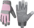 HANDLANDY Women Safety Work Gloves Utility Touch Screen Working Grip Glove for Yardwork Gardening Breathable Mechanic Gloves